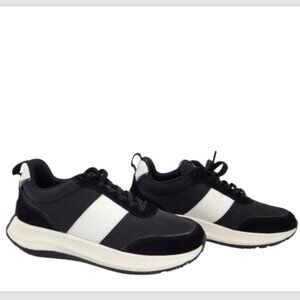 FitFlop F-Mode Flow Leather Suede Fabric Flatform Sneaker NWOB